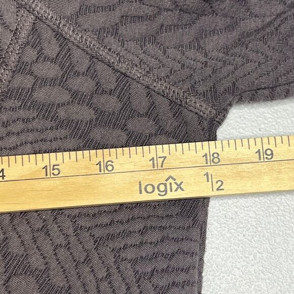 Prana Dress Macee Dark Gray Quilted Long Sleeve Shift Jacquard Textured Knit S - Picture 11 of 13